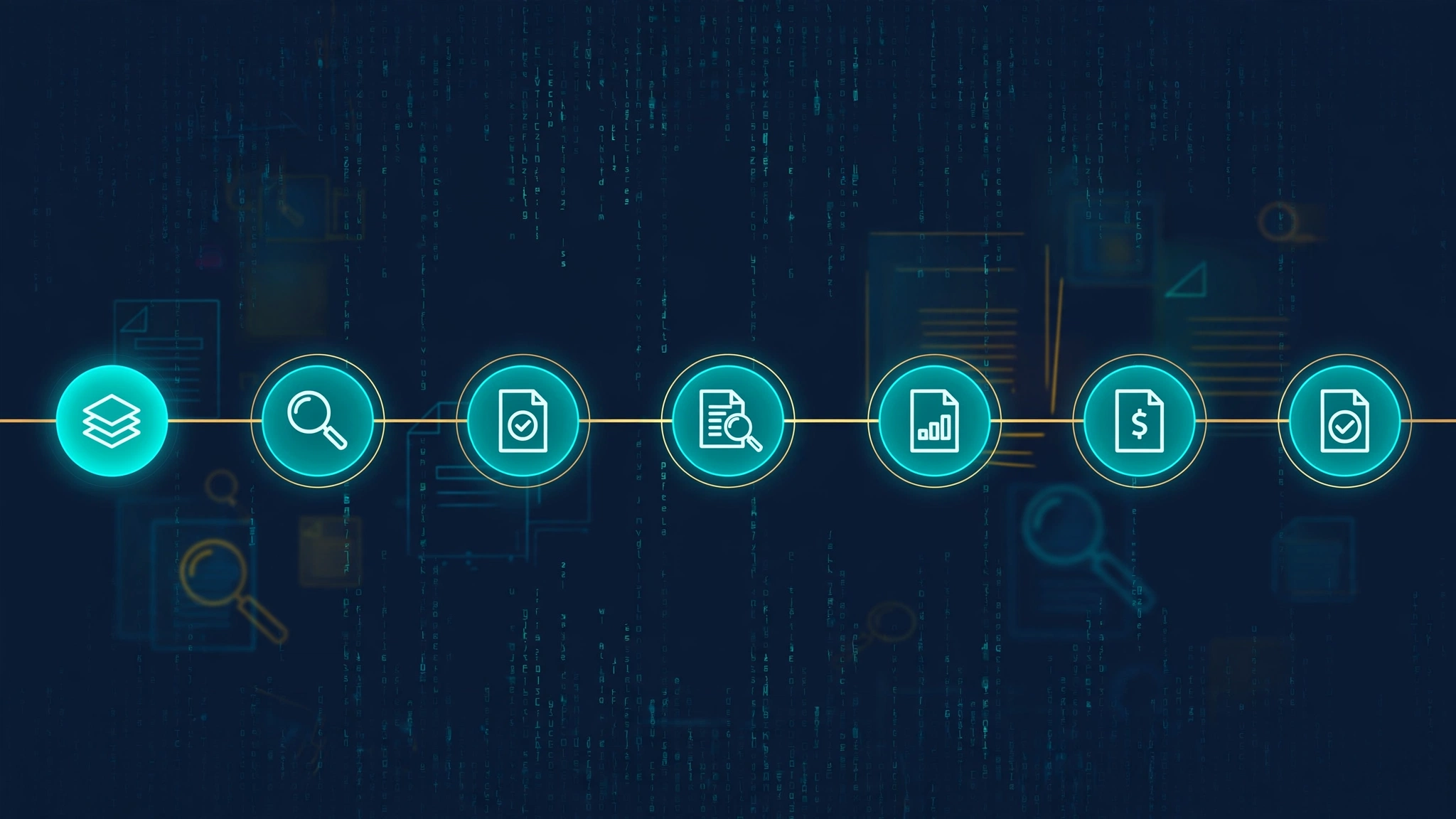 Seven glowing steps on a timeline, from open negotiation to binding decision